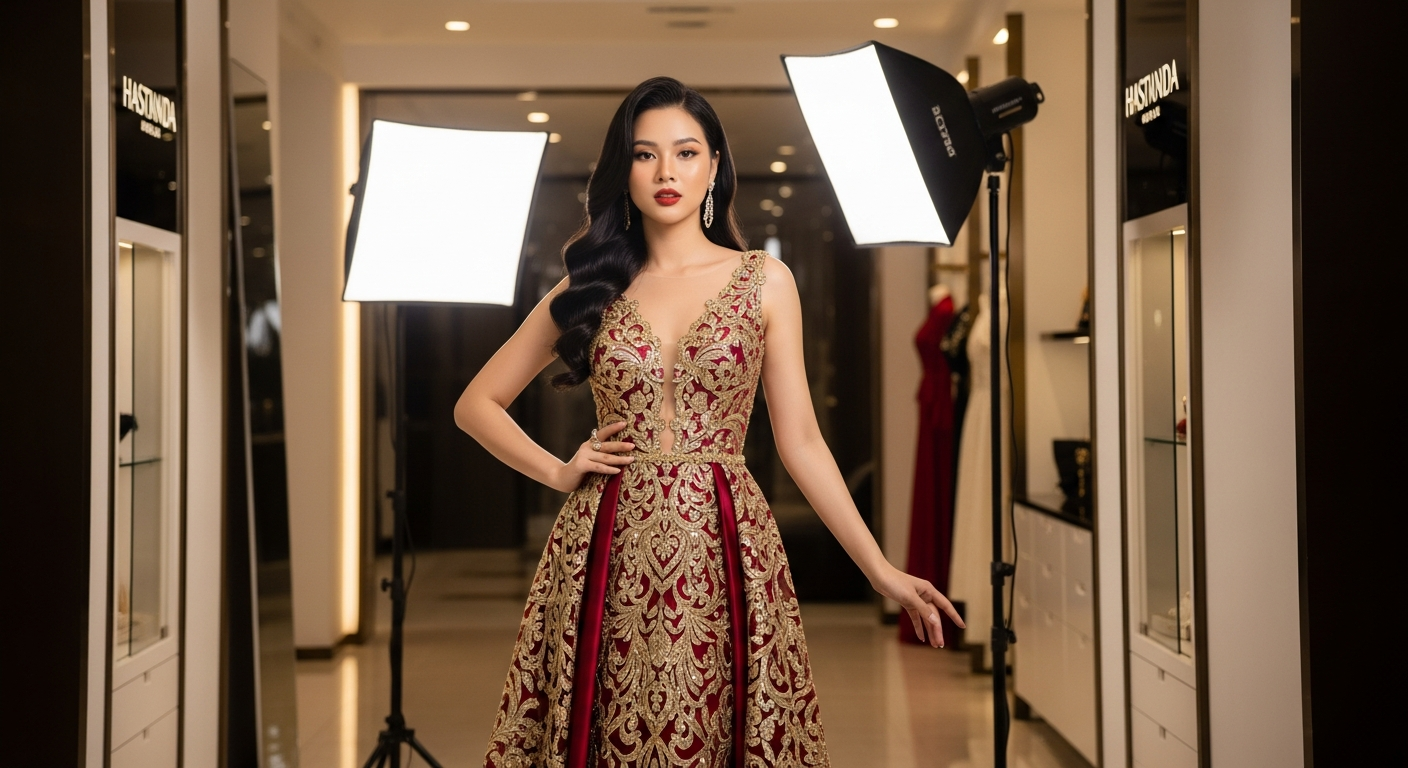 Váy dạ hội xanh navy